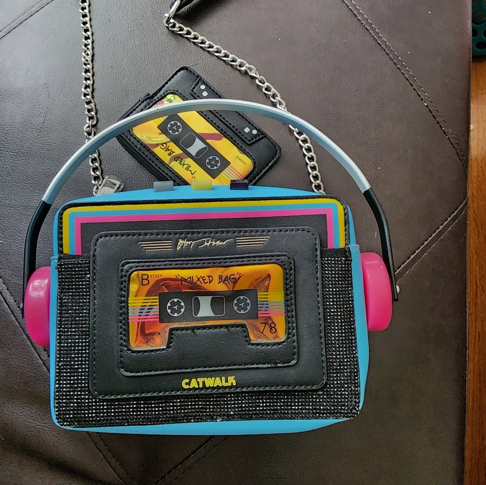 Betsy Johnson Cassette Player Kitschy crossbody